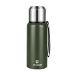 Vacuum Insulated Flask 500ml/16.9oz with Cup lid Stainless Steel Thermo Water Flasks Leakproof Keep Coffee hot&Cold Drink Bottle.(Green,500ml)