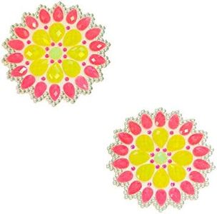 Neva Nude Mayan Warrior Neon UV Flower Nipztix Pasties Nipple Covers