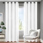 Deconovo Blackout Curtains for Living Room, Room Darkening Curtain Panel for Bedroom, Thermal Insulated Window Curtain, 1 Panel, White, 42 W x 84 L Inch Long Curtain