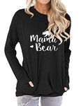 Nlife Mama Bear Mothers Day Shirt for Gifts Moms Graphic Tees with Sayings Womens Tshirts Tops, B-black, Medium