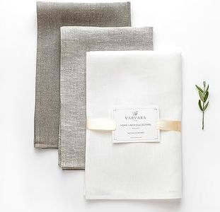 Varvara Home 9 Linen Tea Towels | Pure Linen | Linen Towels Kitchen Pack of 9 | Linen Kitchen Towels | Baker's Linen (9 White/Natural)
