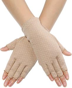 Maxdot Fingerless Gloves Non Slip UV Protection Driving Gloves Summer Outdoor Gloves for Women, Multicolor