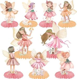 Fairy Honeycomb Centerpieces 11Pcs Fairy Birthday Party Centerpieces for Table Fairy Tale Theme Birthday Party Table Decorations for Floral Fairies Theme Baby Shower Supplies