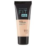 Maybelline New York Fit Me Matte Foundation Refines Pores Shade 115 Ivory ,30 ml (Pack of 1)