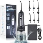 INSMART Water Flosser for Teeth Cordless, 300ML Electric Dental Flosser 4 Modes & 6 Jet Tips for Oral Care, Rechargeable Floss DIY Mode IPX7 Waterproof, Portable Oral Irrigator for Travel and Home