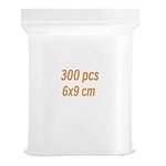 Small Plastic Bags Sealable,300 PCS 6x9cm Grip Seal Bags,Small Clear Bags Little Baggies Sealed Sample Bags,Resealable Plastic Bags for Jewellery Drugs Candies Spice Nuts(6 x 9cm -300pcs)