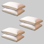 Homerz Set of 6 Gusset Pillow, 3D Conjugated Fiber Filled, Adequate Firmness and Support, 17 X 27 Inch Size, Conjugated Microfiber, White (Goldstar- Pack of 6)