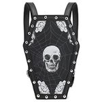 SCARLETON Backpack Purse for Women, Coffin Skull Backpack, Gothic Shoulder Bag, Sling Bags for Women Crossbody Bag, H209201A - Black