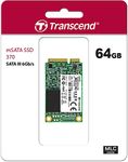 Transcend 64GB mSATA Internal SSD - mSATA SSD 370S Solid State Drive - with DDR3 DRAM Cache, Read/Write - up to 520/100 MB/s - TS64GMSA370S