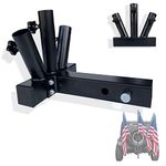 GOORIDA Triple Hitch Flag Pole Holder for Truck, Fits Standard 2" Trailer Hitch, RV Flagpole Kit, Car Receiver Flag Pole Mount, Compatible with Jeep, RV, Camper, SUV, Pickup