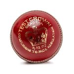 Zipper Leather Cricket Ball Senior Match Quality Hand Stitched Balls 5.50oz Weight (TEST CROWN (RED), Pack of 1)