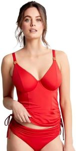 Panache Women's Standard Anya Riva Bra Sized Underwired Tankini Top, Fiery Red, 30GG