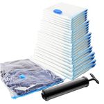 Spacesaver Premium Vacuum Storage Bags. Hand-Pump for Travel! Double-Zip Seal and Triple Seal Valve! Vacuum Sealer Bags for Comforters, Blankets, Bedding, Clothing! (5 Small, 5 Med, 5 Large, 5 Jumbo)