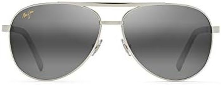 Maui Jim Men's and Women's Seacliff Polarized Aviator Sunglasses, Silver/Neutral Grey, Medium