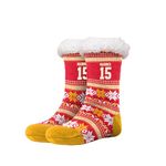 FOCO - Officially Licensed NFL Player Women's Tall Footy Slipper Socks - One Size Fits Most, Patrick Mahomes - Kansas City Chiefs, One Size