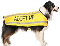 ADOPT ME (I Need A New Home) Yellow Colour Coded S M L Reflective Waterproof Fleece Lined Warm Dog Coats PREVENTS Accidents By Warning Others Of Your Dog In Advance (L-XL)