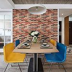 Wallgenics Self-Adhesive Waterproof Brick Wallpaper for Wall, Vinyl Modern Red Brick Wall Paper Roll for Bedroom Living Room Walls Covering (Red, 330 x 45 cm)