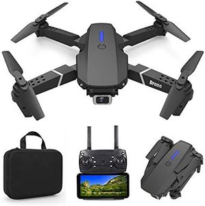 Bargainpop Foldable Mini Drone with 4K Double HD Camera Dual Lens 2.4G WiFi FPV RC Quadcopter (Black) Gesture Control with Carry Case, 3 Batteries