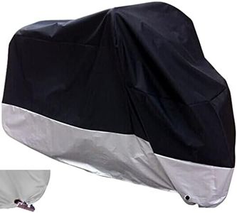 XYZCTEM All Season Black Waterproof Sun Motorcycle Cover,Fits up to 108" Motors (XX Large & Lockholes)