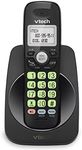 [New] VTech VG131-11 DECT 6.0 Cordless Phone - Bluetooth Connection, Blue-White Display, Big Buttons, Full Duplex, Caller ID, Easy Wall Mount, 1000ft Range (Black)