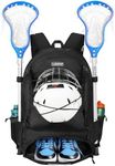 LARIPOP Turf Lacrosse Bag - Extra Large Hockey Backpack Bag for Lacrosse Equipment with Two Stick Holders and Compartment