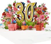 Magic Ants 30th Anniversary Card, Birthday Card, Wedding Anniversary Card, 3D Greeting Card, 30 Years Old Birthday Card, Congratulation Card With Rose Flowers Bouquet (30)