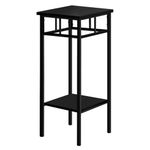 Monarch Specialties I 3278 Accent Table, Side, End, Plant Stand, Square, Living Room, Bedroom, Metal, Laminate, Black, Contemporary, Modern