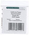 PREMIER SEEDS DIRECT - CALIFORNIA POPPY - SINGLE MIX - 2000 FLOWER SEEDS