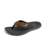 REEF Santa Ana Men's Flip Flop, Arch Support, Water Friendly, Non Marking Outsole, Grey/Tan, 13