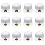 Gelante Plain Blank Flat Brim Adjustable Snapback Baseball Caps Wholesale LOT 12 Pack, White., One Size