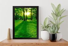 GADGETS WRAP Printed Photo Frame Matte Painting for Home Office Studio Living Room Decoration (9x11inch Black Framed) - Greenery (2)