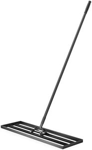Wiltec Râteau de nivellement 914 x 254 x 2050 mm Noir 3,8 kg Acier Fin Raclette de Gazon Niveleur avec Manche 2 m Extensible Racloir Polyvalent Jardin Aménagement extérieur Golf