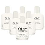 Olay Beauty Fluid Face And Body Moisturiser, 200 ml (Pack of 6)