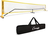 Champion Sports Adjustable Racquet Sport Net: Portable 18 Foot Racket Sport Game Net for Volleyball, Tennis, Pickleball, and Badminton - Yellow