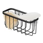 iDesign Austin Kitchen Sink Suction Holder for Sponges, Scrubbers, Soap - Matte Black