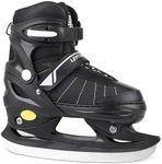 LEVYTEMP Adjustable Ice Skates for Kids Boys - Black Youth Ice Skating Shoes - Sizes S, M, L - Ice Skates for Outdoor and Rink