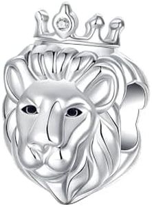 BIZK Lion King 925 Sterling Silver Charms for Bracelets and Necklaces for Birthday Valentine's Day Fashion Jewelry for Women Friend and Mother