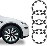 Wheel Rim Protector Designed for 2025 2026 Tesla Model Y Juniper 20 Inch Helix Wheel, 4PCS ABS Rim Guard Hubcap Cover Tire Trim Rings for Model Y Juniper Accessories, Black