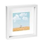 Nicola Spring 10" x 10" White 3D Box Photo Frame - 6" x 6" Mount - White