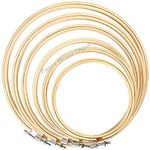 Zazza Home Decor's 6 Pieces Embroidery Hoops Set Bamboo Circle Cross Stitch Hoop Ring (5 inch to 10 inch)