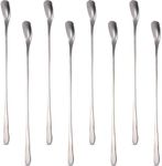 Patelai 8 Pieces Stainless Steel Coffee Stirrers Mixing Spoon Drink Cocktail Stir Sticks Stirring Tea Spoon Long Handle Bar Spoon, 7.87 Inch