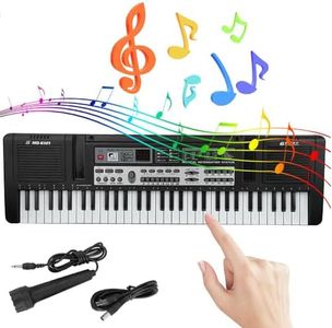 61 Keys Electronic Keyboard MP3 Digital Music Piano Instrument, 16 Instrument Voices & 10 Accompaniment Styles. w/Microphone, USB Cable.For Kids and Beginners
