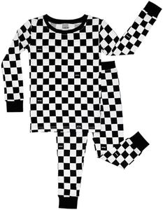 Little Sleepies Two-Piece Pajama Set for Boys & Girls, Soft Viscose from Bamboo Toddler Pajamas for Kids, Family Matching PJs, Cool Checks, 2T