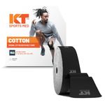 KT Tape Unisex Original Jumbo 150 Strip Cotton Precut Kinesiology Tape, Black, 10-Inch UK