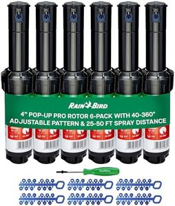 Rain Bird 5000 Rotor with Nozzle Tree 6 Pack (5000RCTREE) + Rotor Screwdriver Tool (CPRTOOL) - 3/4 inch Inlet for Water Efficient 4 inch Pop Up, Adjustable 40 - 360 Degree Arc & 25 - 50 ft Radius
