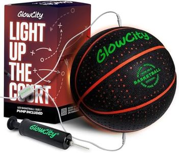 GlowCity Rechargeable PU Basketball with Air Pump - Size 7