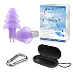 Hearprotek Airplane Ear Pressure Relief Earplugs, Soft Reusable Ear Plugs for Airplane Pressure with Carrying Case, Travel Essentials for Adults, Flying Driving, Reduce Pressure（Violet）