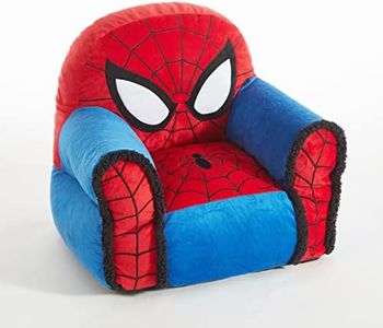 Idea Nuova Marvel Spiderman Figural Bean Bag Chair with Sherpa Trim, Ages 3+, Polyester, Red, Medium