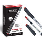 ZBRANDS // Red Ink Pens, Liquid Ink Roller Pen, Micro Point (0.5mm), 12 Multipack, Platinum Rollerball Pen Roller Ball Pen Writing Pens, Super Smooth Handwriting Drawing Arts Crafts