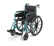 DAYS Escape Lite Wheelchair, Self Propelled Lightweight Aluminium with Folding Frame, Mobility Aid, Comfy and Sturdy, Portable Transit Travel Chair, Removable Footrests, Standard, Racing Green